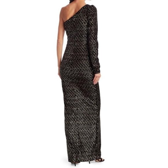 NWT ML Monique Lhuillier Womens One Shoulder Evening Dress, Size 6 - Picture 2 of 4